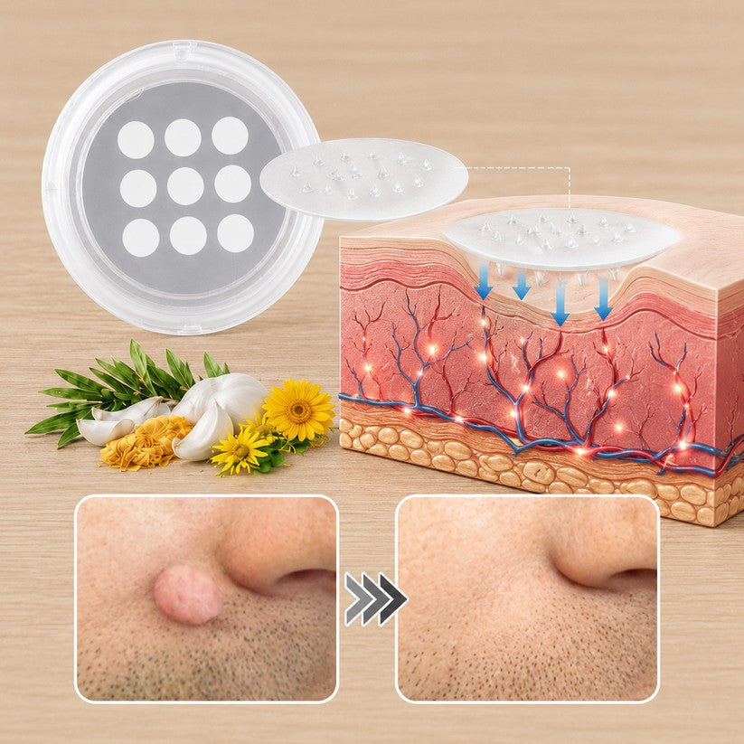 ✨ PuraCure® 2 az 1-ben mikrotűs és hidrokolloid tapasz🍀 | Kiálló anyajegyek, aknék, lapos szemölcsök és bőrnövedékek eltávolítására | Segít csökkenteni a ráncokat, hegeket és bőrhibákat | Láthatatlan tapasz az arcra és testre