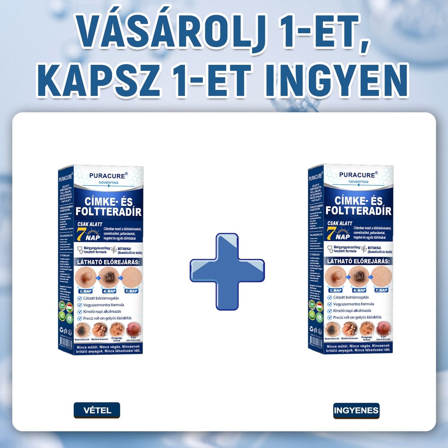🍀PuraCure® 👩‍⚕️ 𝟕 𝐍𝐚𝐩𝐨𝐬 Bőrkinövés- és Folteltávolító Toll Fájdalommentes és Hegmentes Professzionális Rollerball