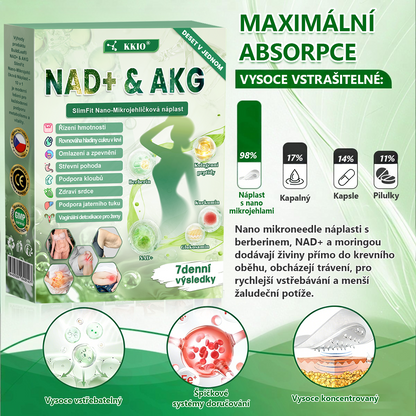 🍀 Oficiální obchod v České republice 🇨🇿 | KKIO® NAD+ & AKG SlimFit Nano-Mikrojehličková náplast – 10 v 1 pro každodenní použití  ✅ pro podporu kontroly hmotnosti, stavu pokožky a celkové tělesné kondice