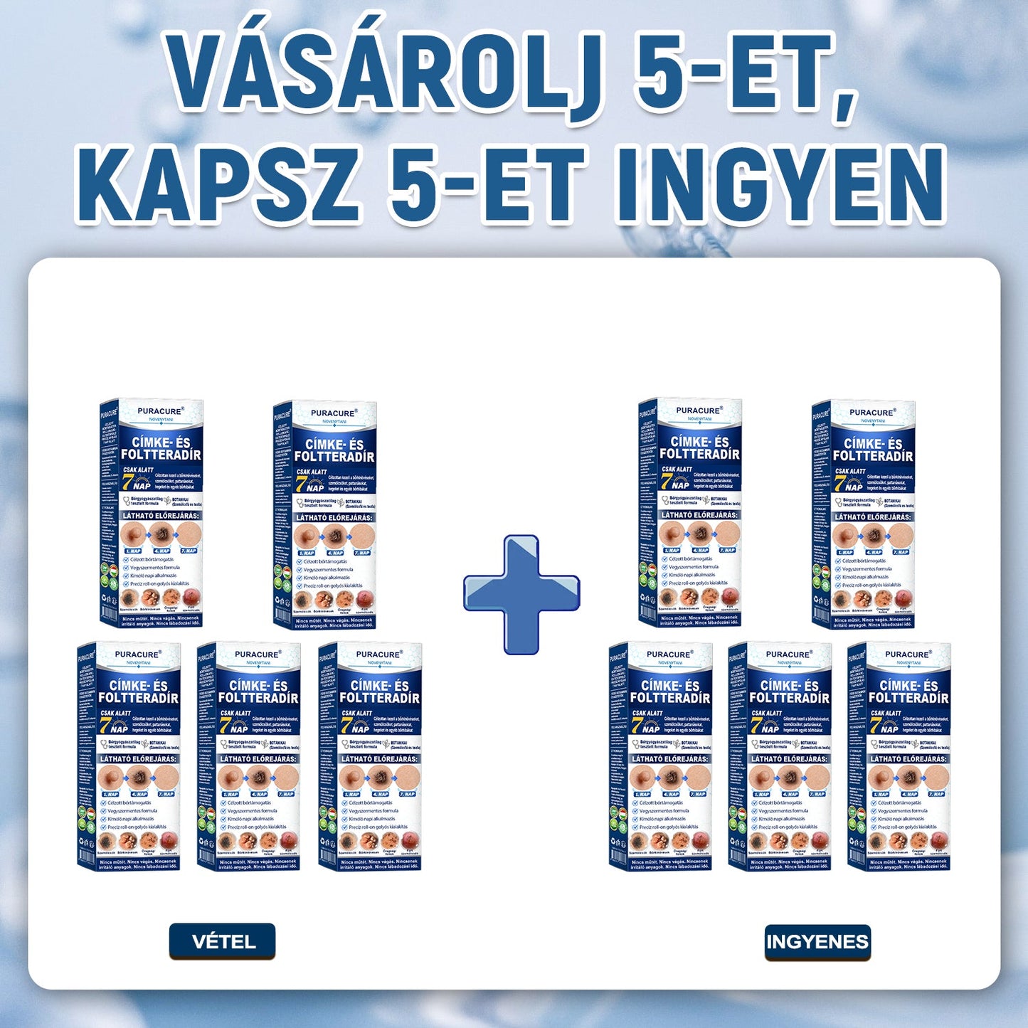 🍀PuraCure® 👩‍⚕️ 𝟕 𝐍𝐚𝐩𝐨𝐬 Bőrkinövés- és Folteltávolító Toll Fájdalommentes és Hegmentes Professzionális Rollerball